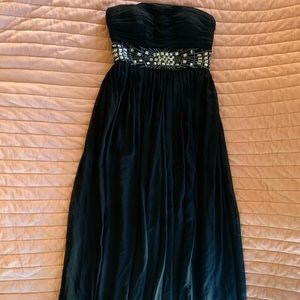 Camille La Vie Black Formal Gown, size 8, sliver beading